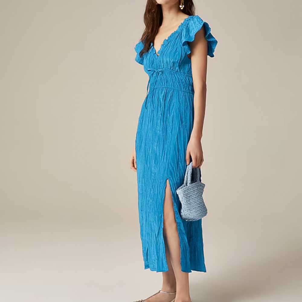 J Crew Palermo dress in viscose-blend crinkle NWOT - Picture 2 of 5
